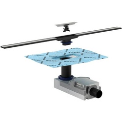 Дренажный канал, (готовый к-т: корпус дренажн.канала, сифон выпуск в бок d40мм, решетка нерж сталь / черный 300-900мм), CleanLine XX