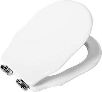 Сиденье для унитаза, с микролифтом, (МДФ цв.белый, петли цв.хром),  ZZ BelBagno Boheme BB115SCM-CRM