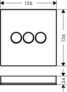 Модуль для душа, встр.в стену на 3 потребителя, внешняя часть БЕЗ скрытой части арт. 01800180, (стеклянный цв.белый/хром), ShowerSelect Glass ZZ Hansgrohe Raindance Select 15736400
