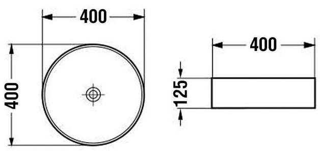 Раковина накладная 400х400х125мм, без отверстия для смесителя, без перелива, (стекло цв.черный), Vincea ZZ Vincea Раковины VBS-5GL03