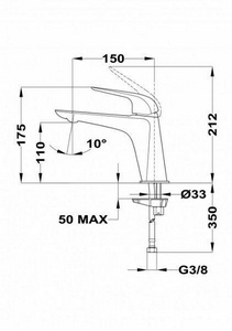 Смеситель для раковины, без донного клапана, хром XX Teka Itaca 673860210