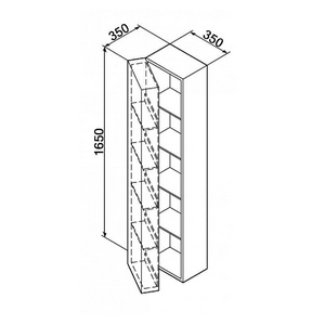 Шкаф-колонна подвесная, 350*350*1650 мм, петли слева, цвет белый глянец ZZ AMPM Spirit M70ACHL0356WG