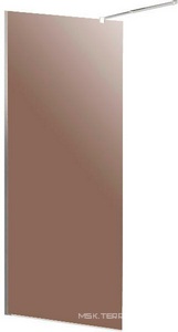 Душевая перегородка 800хh1950мм, правая/левая, (стекло цв.бронза 8мм, кронштейн, фурнит. цв.хром),  ZZ Cezares Liberta LIBERTA-L-1-80-BR-Cr