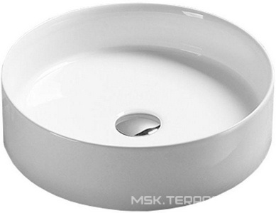 Раковина накладная 400x400x120 мм, БЕЗ д\к DBS-216 без отверстия для смесителя, без перелива, (цв.белый глянец), Vincea ZZ Vincea Раковины VBS-216