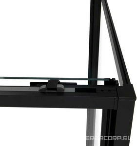 Душевой уголок 1300х800хh2000мм, прямоуг., правый/левый, (стекло прозрачное 6мм Easy Clean, фурн.цв.черный матовый),  ZZ Vincea Slim Soft VSR-1SS8013CLB