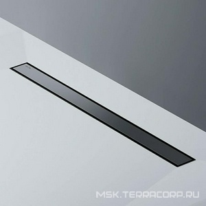 Душевой желоб 80 см, комбинированный затвор, решетка под плитку из нерж.стали, цв.черный AMPM Универсал W01SC-U11-080-04BM