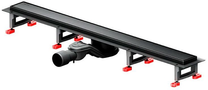 Душевой желоб 80 см, комбинированный затвор, решетка под плитку из нерж.стали, цв.черный AMPM Универсал W01SC-U11-080-04BM