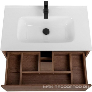 База под раковину напольная с двумя выкатными ящиками, 1000х460хh840мм, без раковины, (цв.Rovere Tabacco),  ZZ BelBagno Kraft KRAFT-1000-2C-PIA-RT