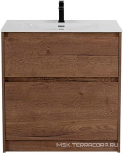 База под раковину напольная с двумя выкатными ящиками, 1000х460хh840мм, без раковины, (цв.Rovere Tabacco),  ZZ BelBagno Kraft KRAFT-1000-2C-PIA-RT