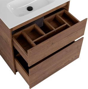 База под раковину напольная с двумя выкатными ящиками, 1000х460хh840мм, без раковины, (цв.Rovere Tabacco),  ZZ BelBagno Kraft KRAFT-1000-2C-PIA-RT