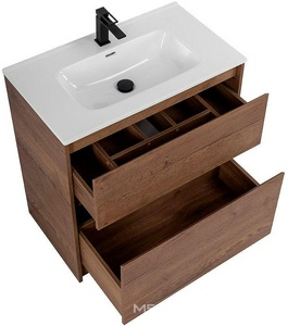 База под раковину напольная с двумя выкатными ящиками, 1000х460хh840мм, без раковины, (цв.Rovere Tabacco),  ZZ BelBagno Kraft KRAFT-1000-2C-PIA-RT