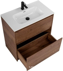 База под раковину напольная с двумя выкатными ящиками, 1000х460хh840мм, без раковины, (цв.Rovere Tabacco),  ZZ BelBagno Kraft KRAFT-1000-2C-PIA-RT