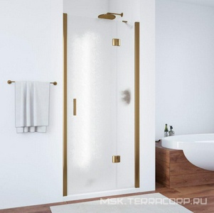 Дверь в нишу , 100x190 см, одностворчатая распашная, правая, профиль бронза, стекло шиншилла ZZ Vegas Glass AFP AFP 100 05 02 / правая