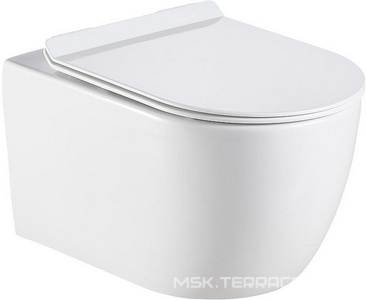 Унитаз подвесной с крышкой-сидением микролифт, безободковый, цв.белый Aquanet Logan 261951