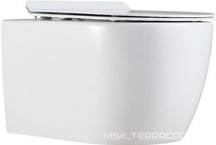 Унитаз подвесной с крышкой-сидением микролифт, безободковый, цв.белый Aquanet Logan 261951