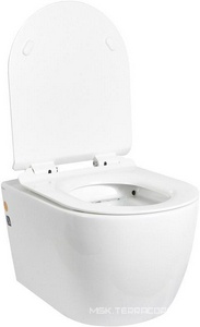 Унитаз подвесной с крышкой-сидением микролифт, безободковый, цв.белый Aquanet Logan 261951