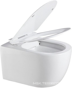 Унитаз подвесной с крышкой-сидением микролифт, безободковый, цв.белый Aquanet Logan 261951