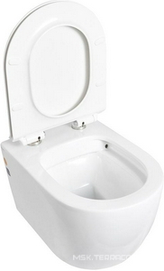 Унитаз подвесной с крышкой-сидением микролифт, безободковый, цв.белый Aquanet Logan 261951