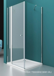 Душевой уголок 800х800хh1950мм, квадратный, распашная дверь с неподв.сегментом, правая/левая, (стекло прозр.6мм, фурнит. цв.хром),  ZZ BelBagno Etna ETNA-A-12-80-C-Cr