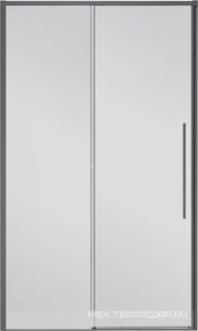 Дверь для душа, в нишу 1100хh1950мм, раздвиж, 1 дверь, 1 неподв.секция, правая/левая, (стекло прозрач.6мм Easy Clean, фурн.цв.воронен.сталь), ZZ Vincea Slim-N VDS-4SN110CLGM