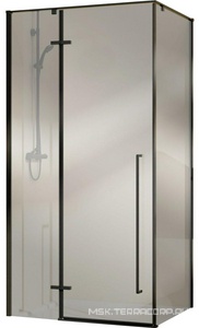 Душевой уголок 1000х1000хh1950мм, квадрат, правый/левый, (стекло прозрачное 6мм, фурн.цв.черный матовый),  ZZ Vincea Slim-N VSR-5SN1010CLB