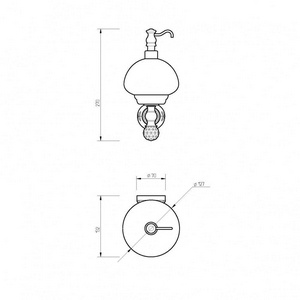 Дозатор настенный, (цв.золото),  ZZ Migliore Cristalia 16830