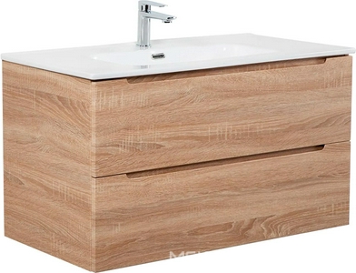 База под раковину подвесная с 2 выкатными ящиками, 1010х460х515мм, (без раковины), (цв.Rovere Bianco),  ZZ BelBagno Etna ETNA-1000-2C-SO-WO-P