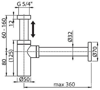 Сифон для умывальника ХРОМ Ravak Универсал X01371