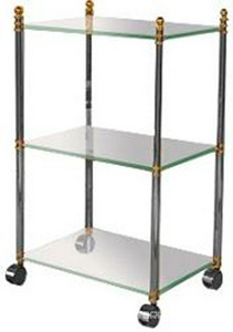 Этажерка передвижная, на колёсиках, h72х45х32 см (хром/золото),  ZZ Pomd'or Dina 16.91.71.003