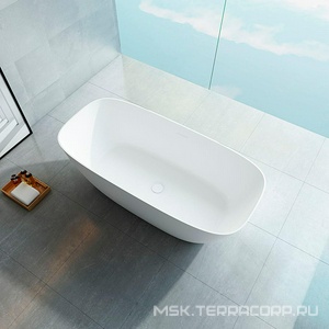 Ванна 1700х720хh550мм, отдельностоящая, интегрир.слив перелив, д/к в цвет ванны в компл.,(иск.камень Solid Surface цв.белый мат), Vincea ZZ Vincea Ванны VBT-6S02MW