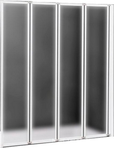 Шторка на ванну 900хh1400мм, складная, 4 секции, Правая, (стекло рифленое Punto 4мм, профиль цв.серый), Relax ZZ Cezares relax RELAX-V-4-90/140-P-Bi-R