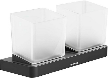 Стакан для щеток подвесной TD 220.20, стекло/черный Ravak 10° X07P558