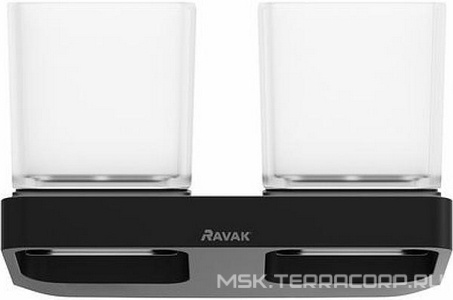 Стакан для щеток подвесной TD 220.20, стекло/черный Ravak 10° X07P558