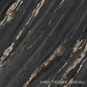 Керамогранит для пола и стены Ariostea Ultra Marmi Tropical Black Lev Silk 6 mm 150x150 UM6SK150674