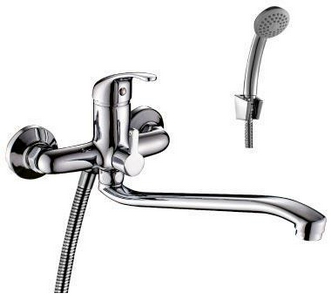 Смеситель для ванны/душа, длинный излив 350 мм, с установочным комплектом и аксессуарами, хром ZZ Rossinka B35 B35-34