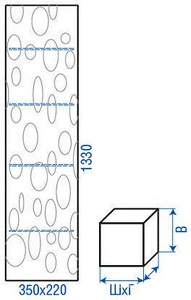 Пенал 350х220хh1300мм, подвесной, одна дверь петли справа/слева, (цв. белый),  ZZ Clarberg Dune Dun.05.35/W