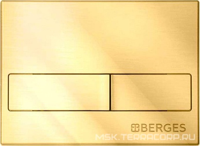 Клавиша L9, для инсталляции подвесного унитаза, двойной смыв, цв.золото глянец  ZZ Berges Novum 040019