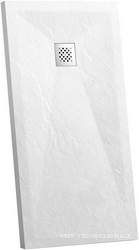 Поддон для душа 1200х800хh25мм, прямоугольный, крышка слива нерж.сталь в компл., без сифона арт. VSPH-D132,  (искуств.камень. цв.белый мат), Vincea ZZ Vincea Универсал VST-4SR8012W