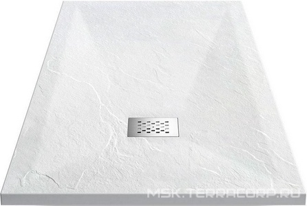Поддон для душа 1200х800хh25мм, прямоугольный, крышка слива нерж.сталь в компл., без сифона арт. VSPH-D132,  (искуств.камень. цв.белый мат), Vincea ZZ Vincea Универсал VST-4SR8012W