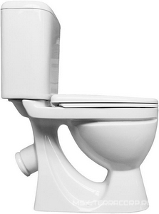Унитаз-компакт "", косой выход, арматура 1-режим. "Уклад", сиденье полипропилен, крепление в комплекте Sanita Стандарт WC.CC/Standart/1-P/WHT.G/S1 (SDTSACC01090112)