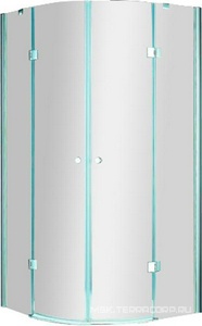 Душ. уголок 900х900хh1950мм, 1/4 круга, R550мм, 2 расп.двери, вход 680мм, с 2-мя неподв.сегм., (стекло прозр., 6мм, фурн/хром),  ZZ Cezares Verona VERONA-R-2-90-C-Cr
