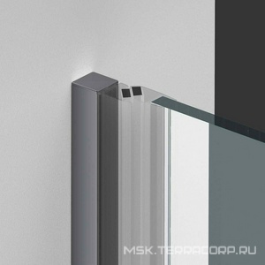 Дверь для душа в нишу, 900хh1950мм, распашная, правая/левая, (стекло 6мм, прозрачное, фурн.цв.вороненая сталь),  ZZ Vincea Alpha VDP-3AL900CLGM