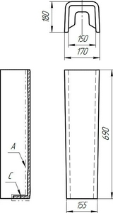 Пьедестал  для раковин Сersanit,  белый ZZ Cersanit CARINA S-PO-CAR50/55/60-w