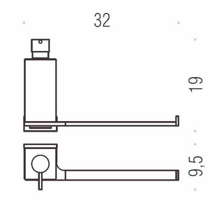 Полотенцедержатель+дозатор для жидкого мыла 32 см, хром,  Colombo Look B1674.000