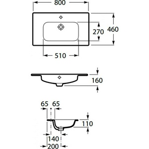 Раковина для мебели , 80*45см KL Roca Victoria Nord 327820000/32799C000