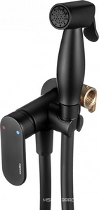 Смеситель совмещённый с гигиеническим душем, готовый комплект: лейка, шланг 120см., скрытая часть, (цв.черный матовый), Platta ZZ Swedbe platta 5567B