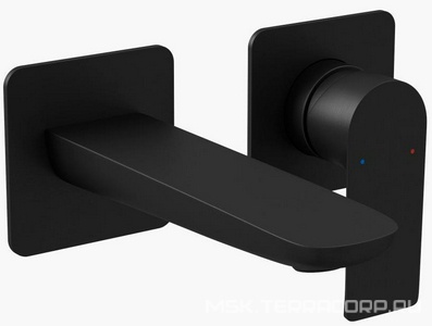 Смеситель для раковины встраиваемый, внутренняя часть в компл., цв. черный ZZ Berges VENTAS 076008