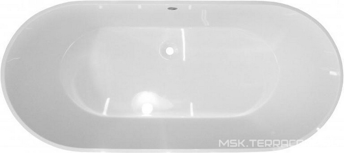 Ванна отдельностоящая из лит.мрамора "Майами silk", 1685х790мм, БЕЗ слива/перелива, цв.белый матовый, ZZ Эстет майами ФР-00014381