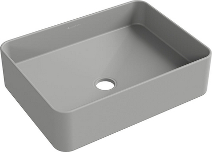 Раковина накладная на столешницу, прямоуг, 500x370хh135мм, без отв.д/смесит., без перелива, (цв.серый матовый),  Aqueduto Espiral ESP0430