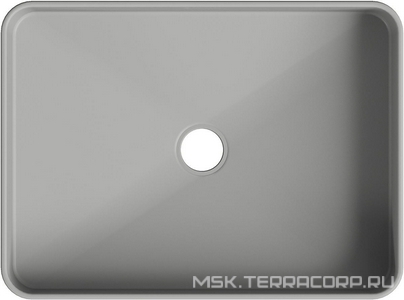 Раковина накладная на столешницу, прямоуг, 500x370хh135мм, без отв.д/смесит., без перелива, (цв.серый матовый),  Aqueduto Espiral ESP0430